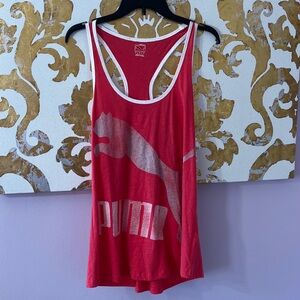 Puma Size XL Pink & White‎ Racerback Tank